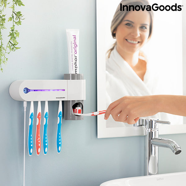 Impresionante sonrisa recargable mini cepillo de dientes UV esterilizador  cubierta con ventilador y cable USB para viajes o el hogar, batería de  larga