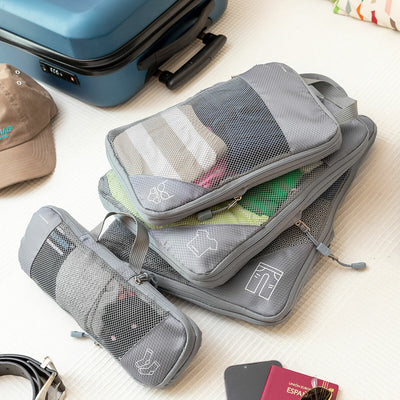 Összenyomható poggyászrendező táskák utazáshoz Compakube InnovaGoods 4 Darabok
