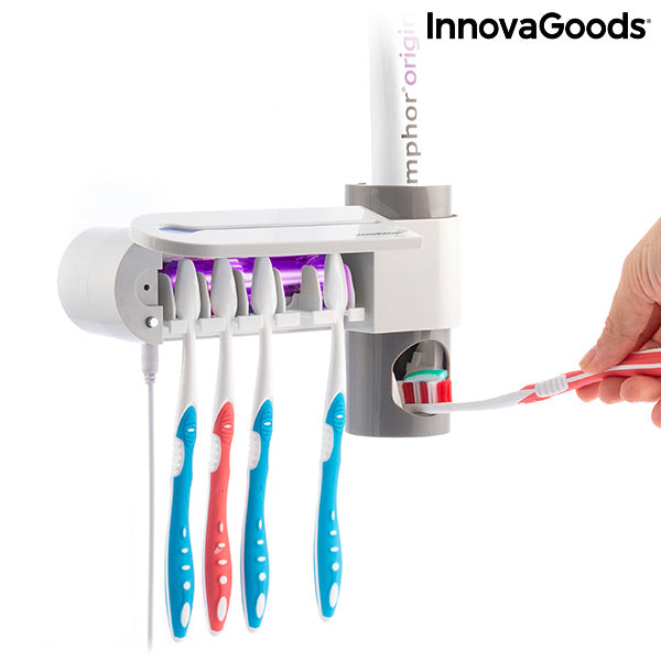 Sterilizzatore UV per Spazzolini da Denti con Supporto e Dispenser