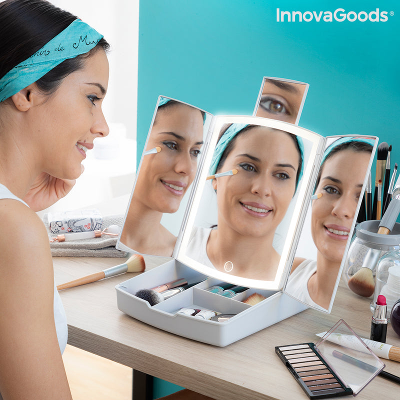 Organizador de Maquillaje Con Espejo - Importadora Innovación