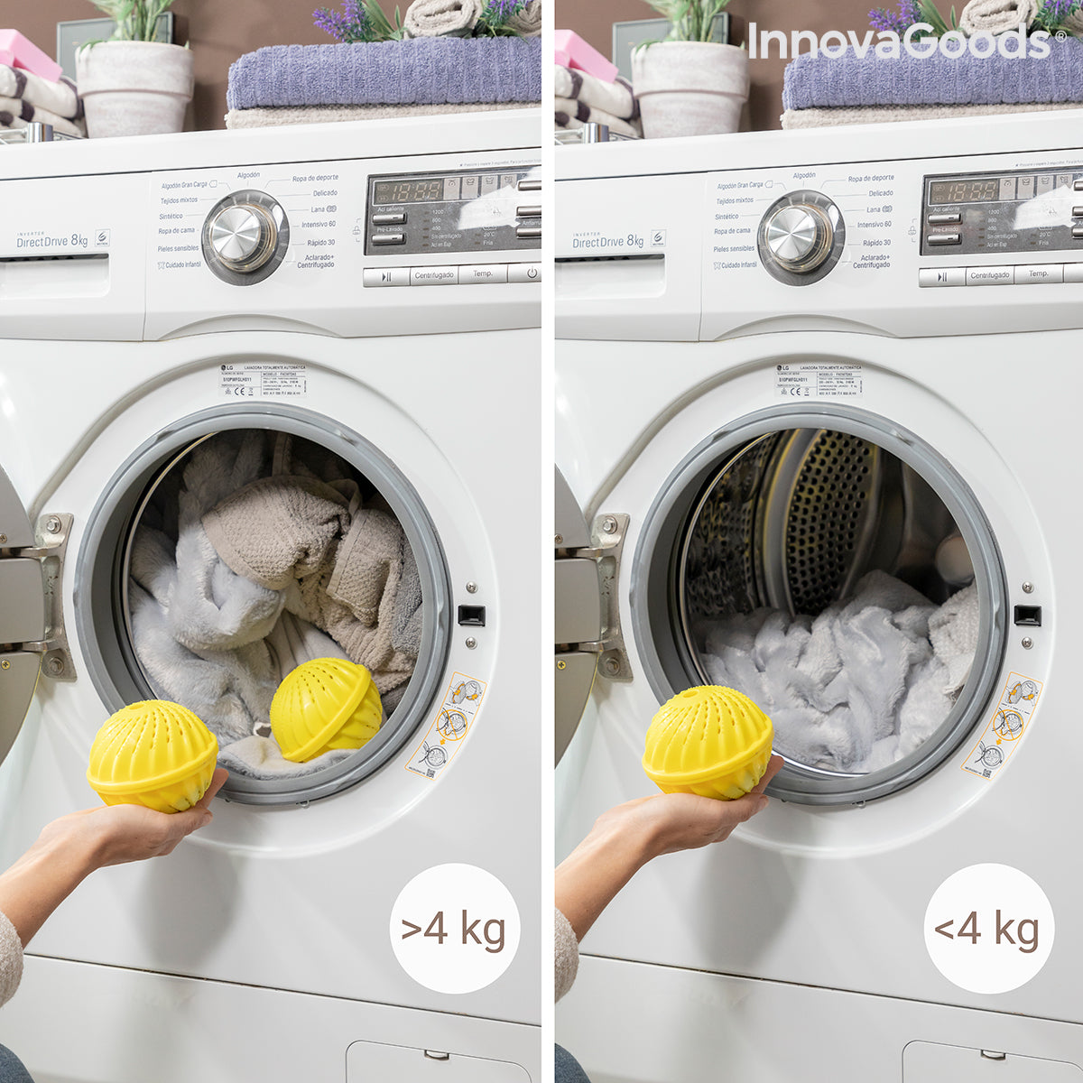 Boule de lavage pour machine à laver Relaxdays - lot de 4 - oeuf de lavage  - boules de
