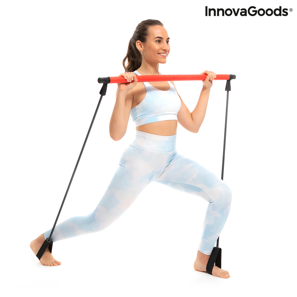 GoFit GoBarre Home Workout Set – Adjustable, Portable Ballet Barre  w/Resistan
