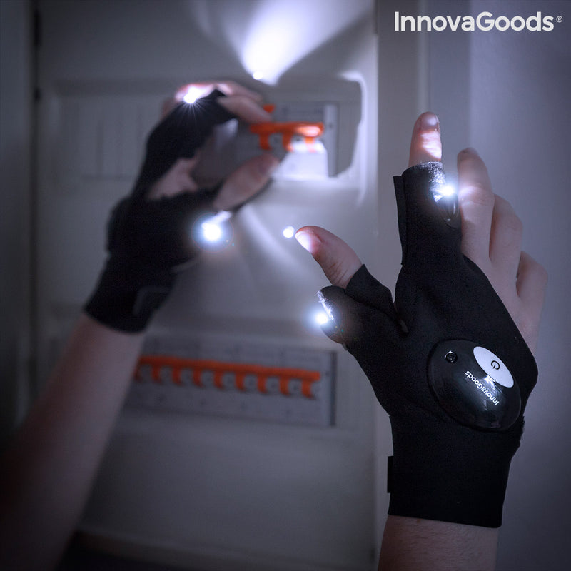 InnovaGoods® Guantes Trabajo con luz LED (2 Unidades), Guantes