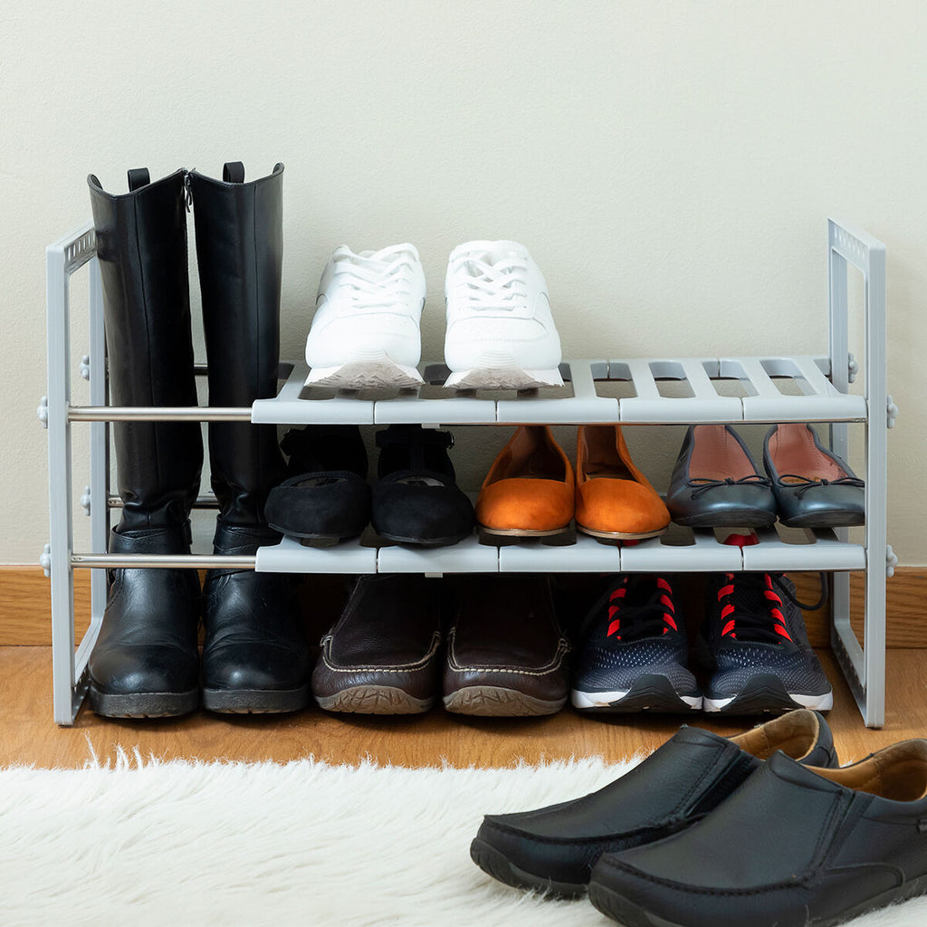 GLOGLOW Estante extensible para armario, multiusos, ampliable, ahorro de  espacio para estantería, para zapatos, para baño, cinturones y bufandas