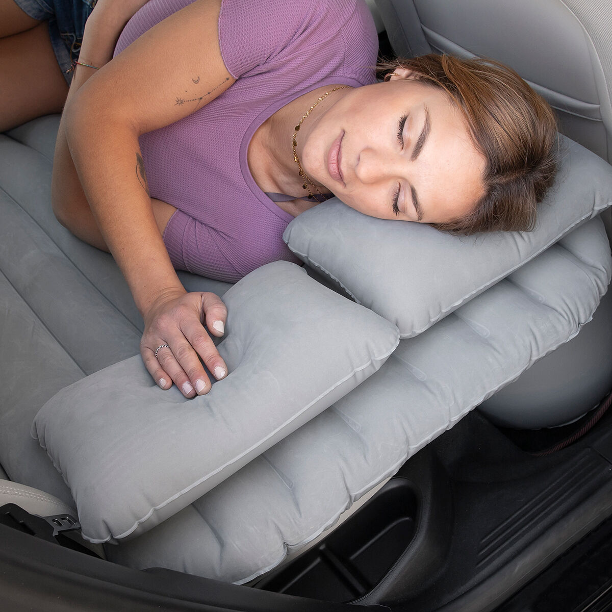 EBTOOLS Lit gonflable pour voiture, matelas de siège arrière, matelas  gonflable avec pompe et oreillers, pour le sommeil de repos, les voyages,  le