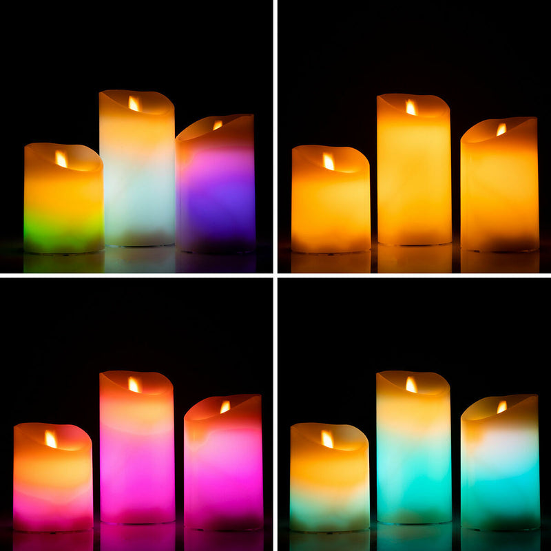 Velas LED Multicolor Efecto Llama con Mando Lendles InnovaGoods 3