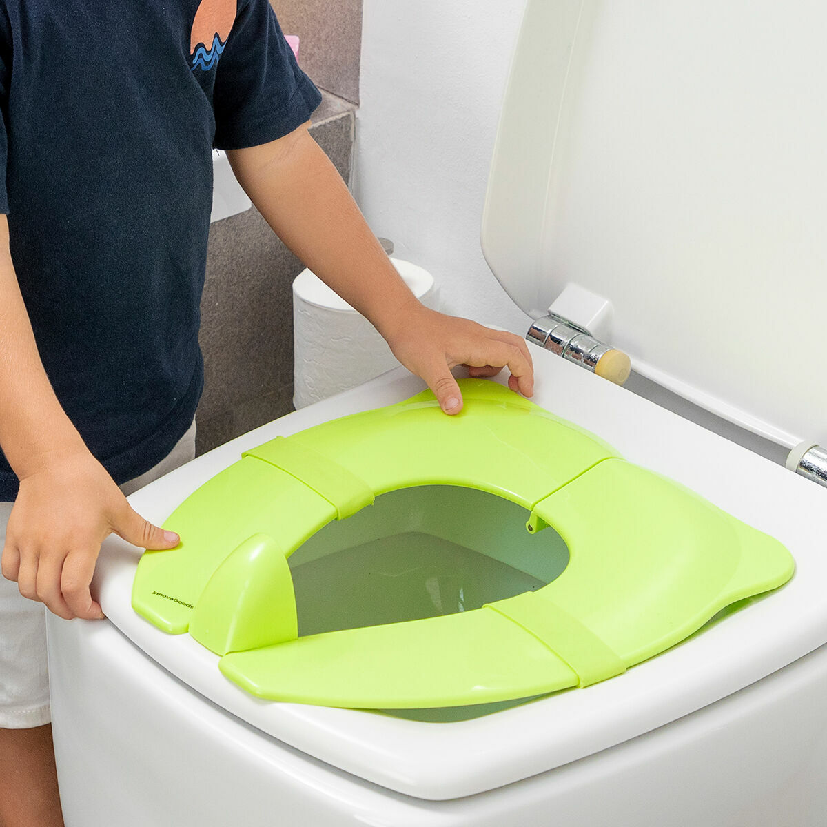 Ifantaisie Pot réducteur de toilette avec marche pliable pour enfant et  bébé  blanc et gris, rehausseur de WC pour enfants portable de 1 à 7 ans.  Siège d'apprentissage de la propreté
